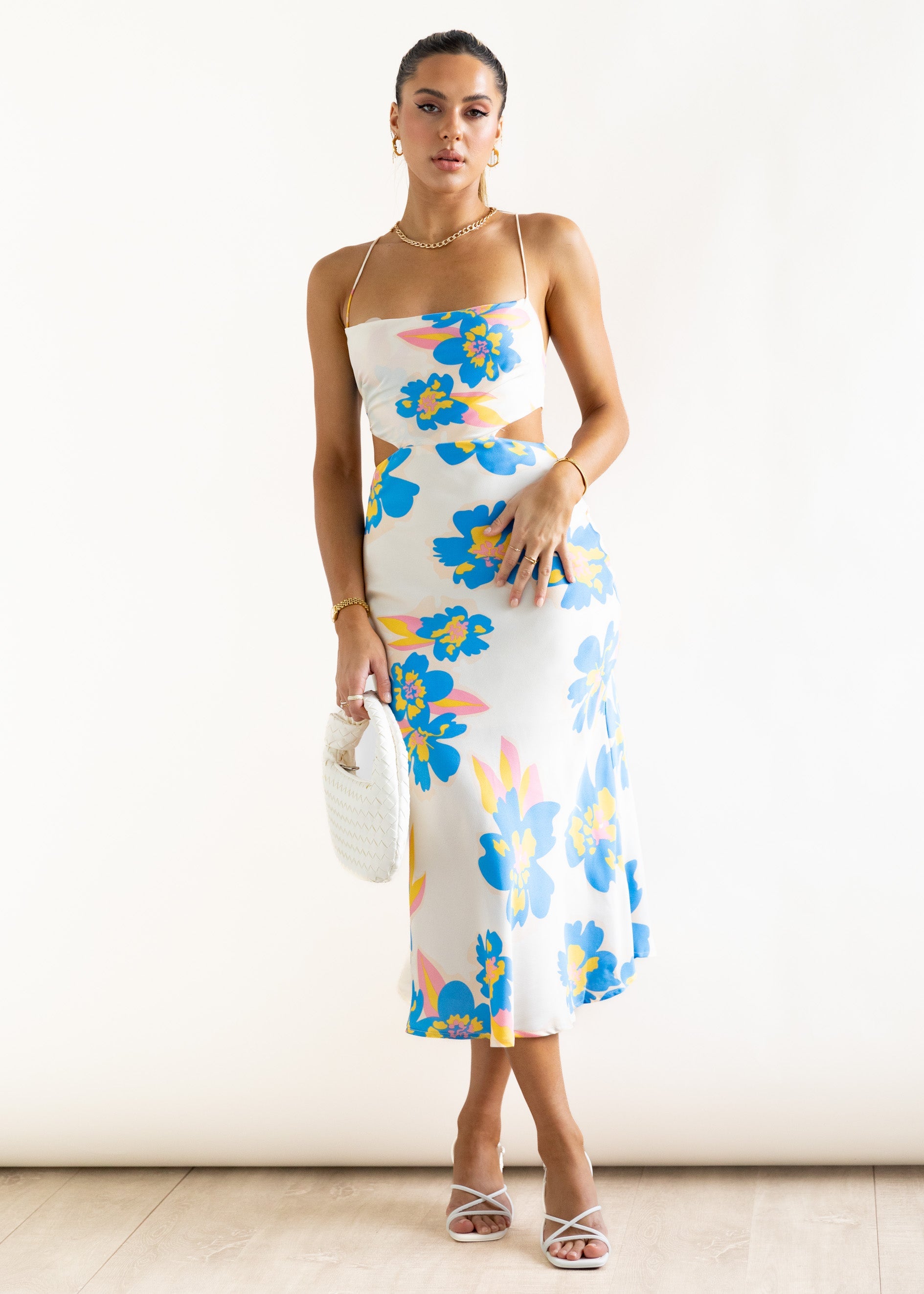 Yarah Midi Dress - Beige Floral