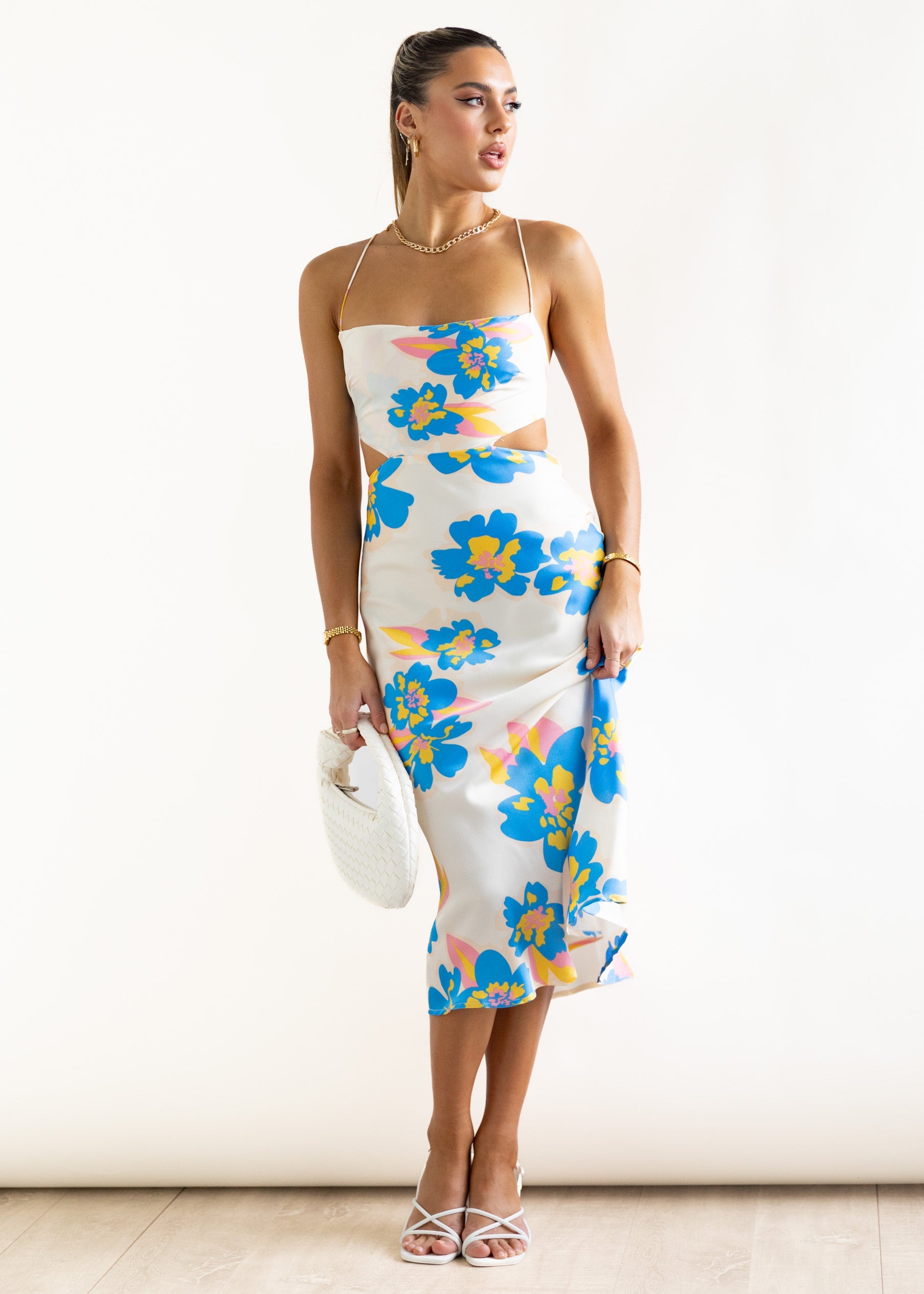 Yarah Midi Dress - Beige Floral