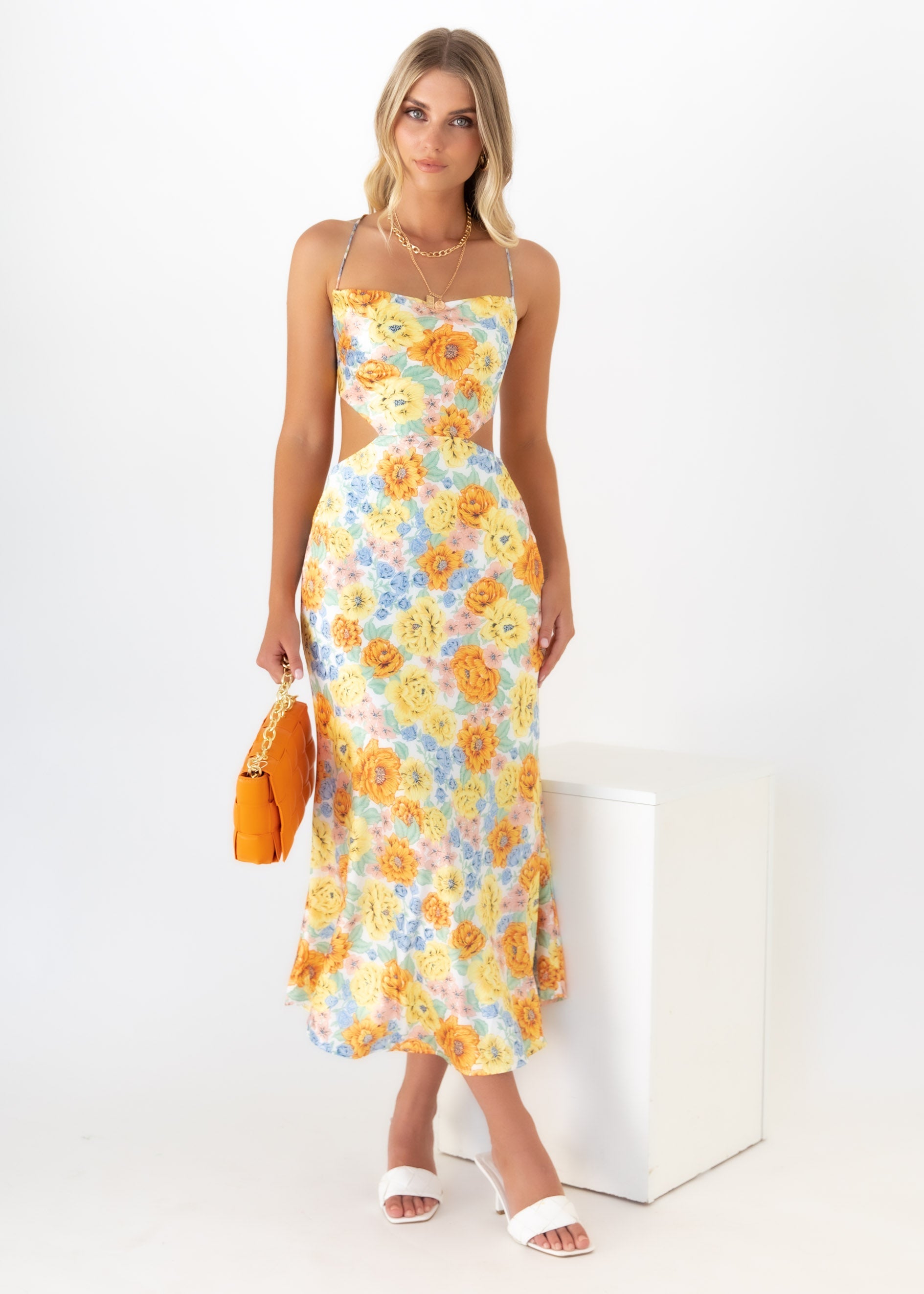 True Beauty Midi Dress - Yellow Floral