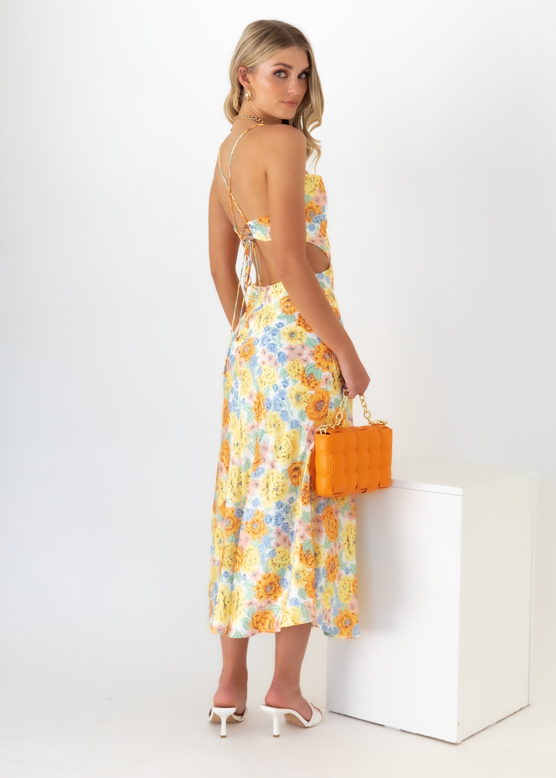 True Beauty Midi Dress - Yellow Floral