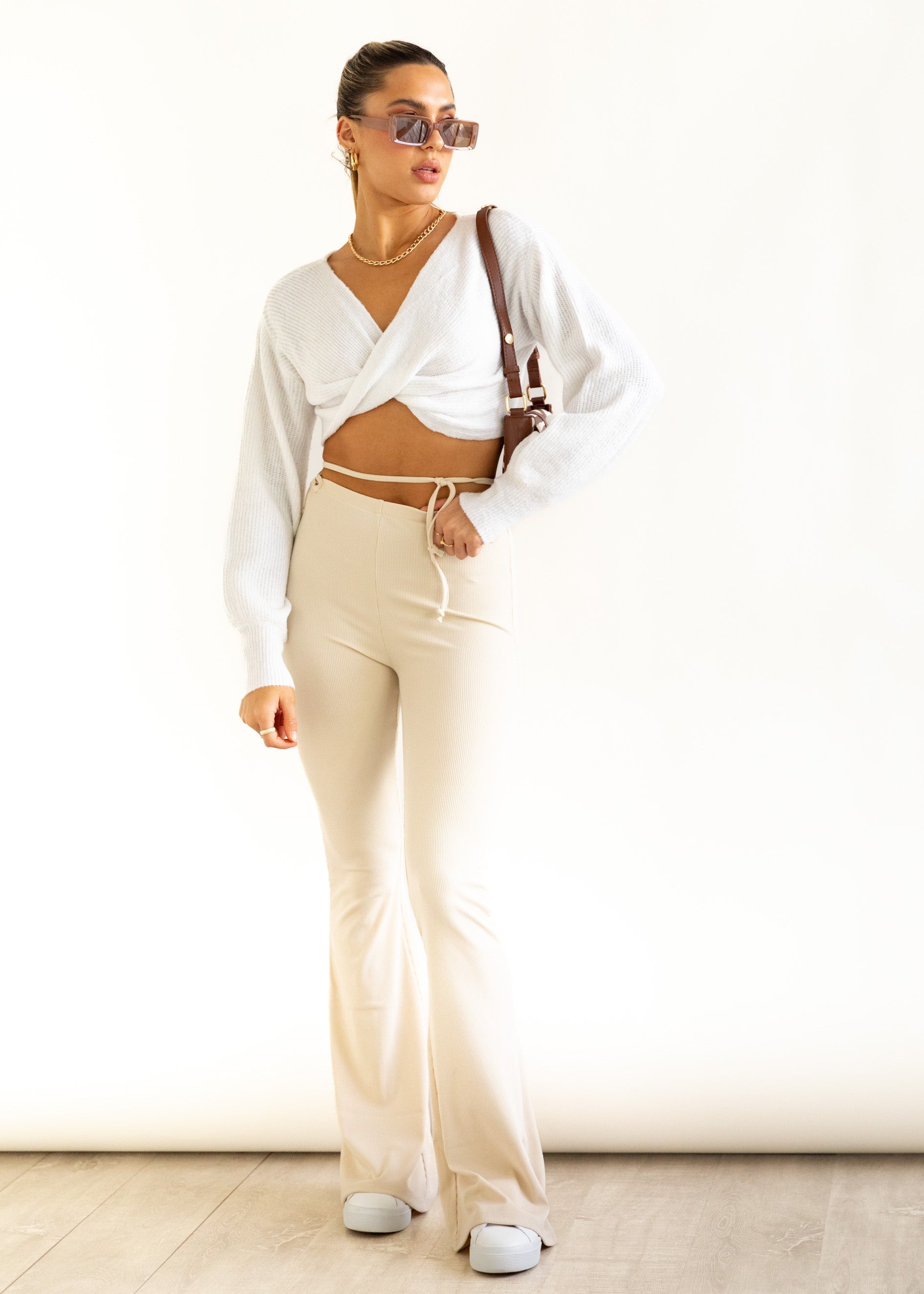 Nobody Knows Flare Pants - Beige