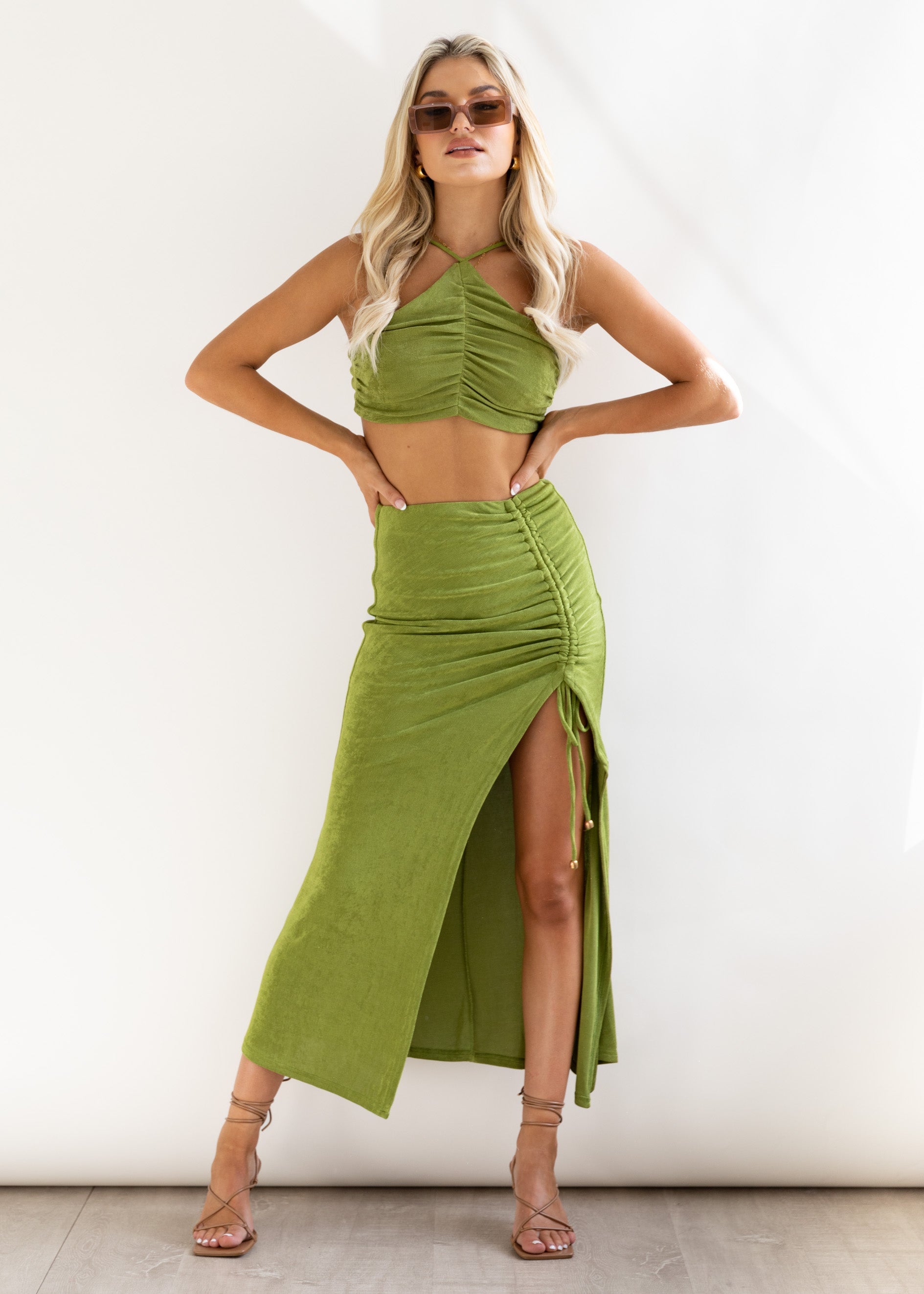 Charlize Crop - Olive