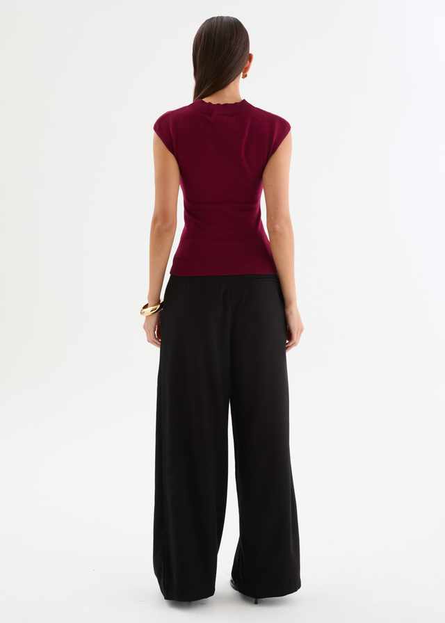 Sweeney Knit Top - Burgundy