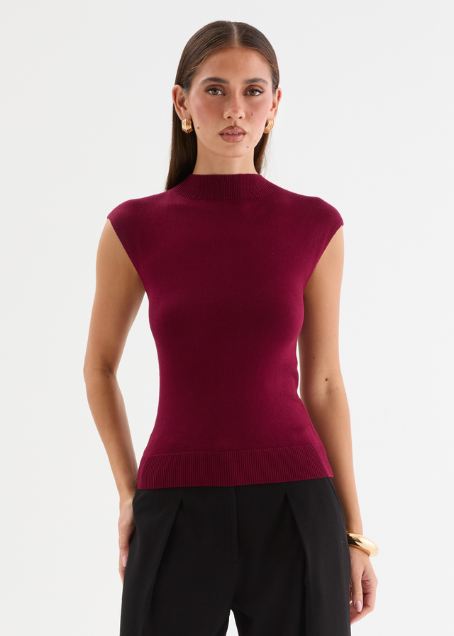 Sweeney Knit Top - Burgundy