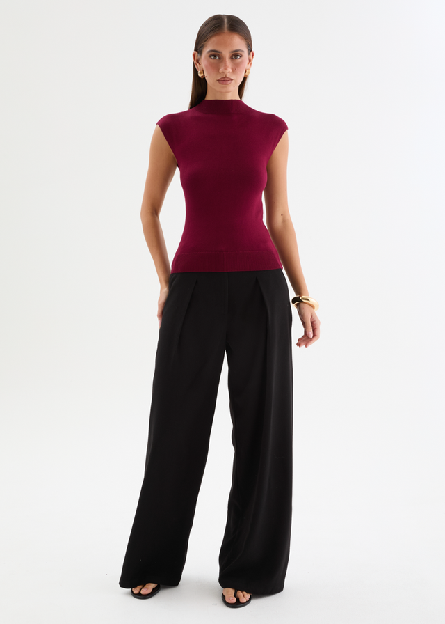 Sweeney Knit Top - Burgundy