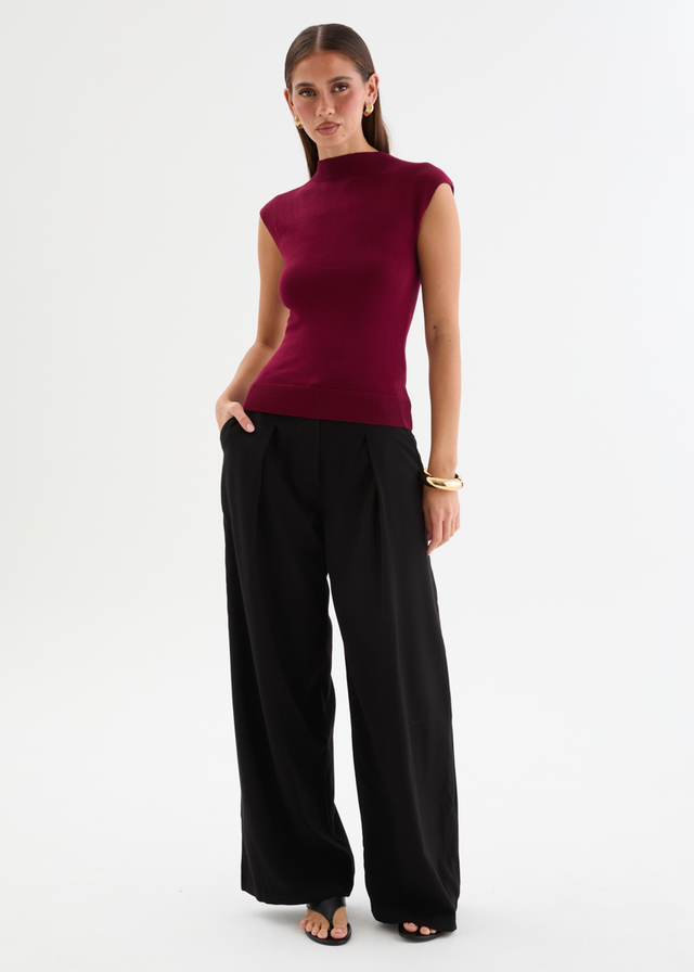 Sweeney Knit Top - Burgundy