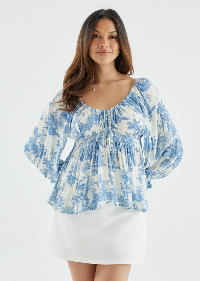 Roylene Blouse - Blue Safari