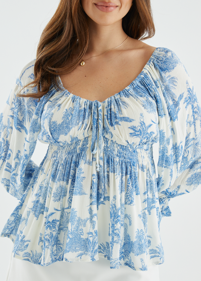 Roylene Blouse - Blue Safari