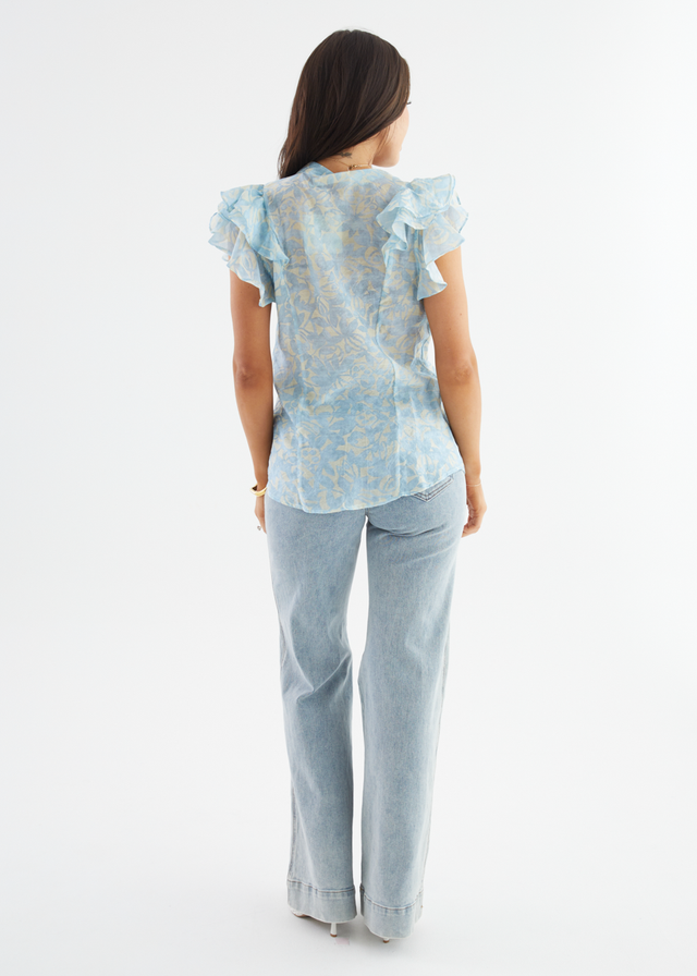 Alyssia Blouse - Sky Blue Floral