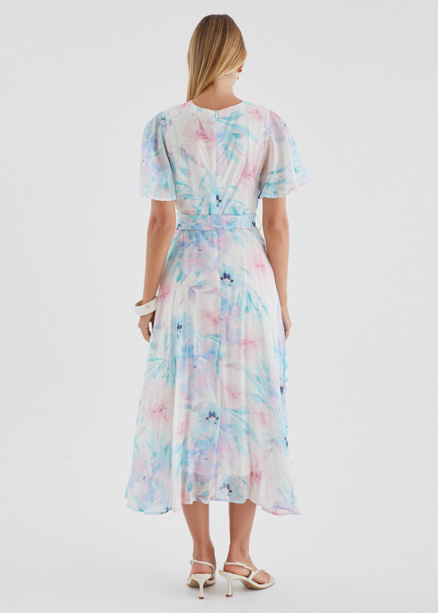 Zanzibar Midi Dress - Blue Floral