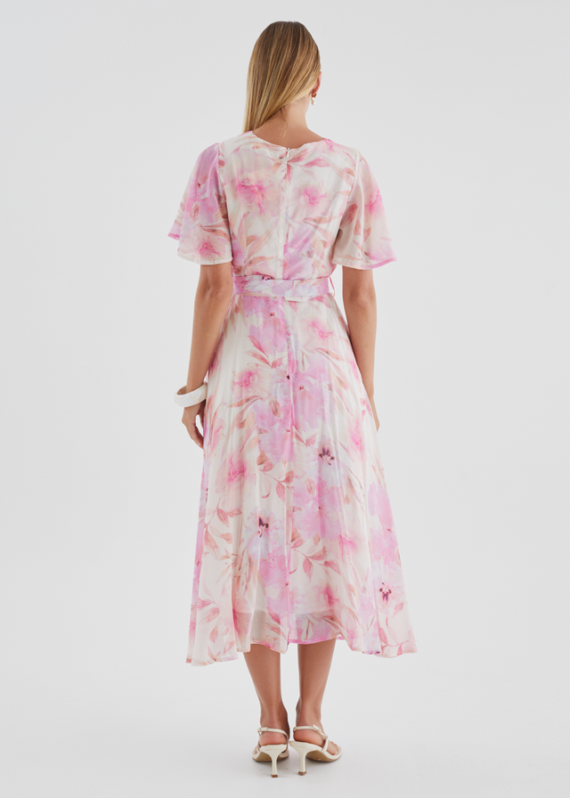 Zanzibar Midi Dress - Pink Floral