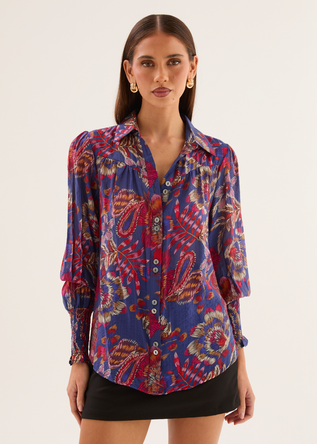 Natarsha Blouse - Blue Native
