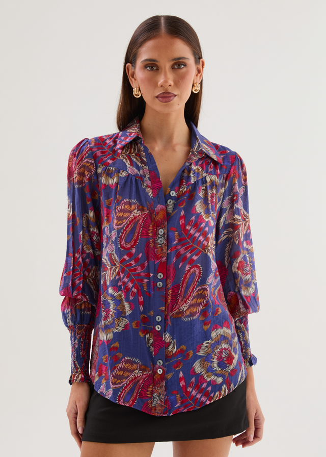 Natarsha Blouse - Blue Native