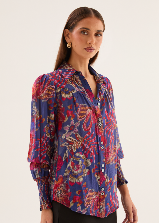 Natarsha Blouse - Blue Native