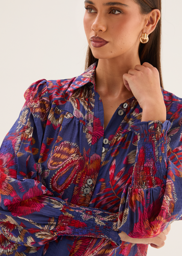Natarsha Blouse - Blue Native