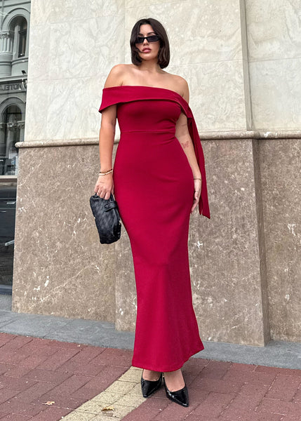 Renia Off Shoulder Maxi Dress