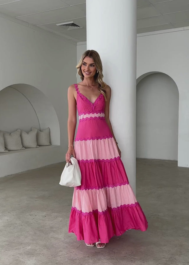 Zena Maxi Dress - Pink Splice