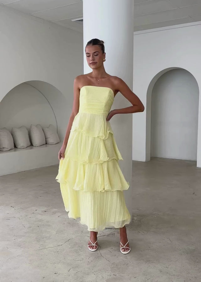 Neo Strapless Maxi Dress - Lemon