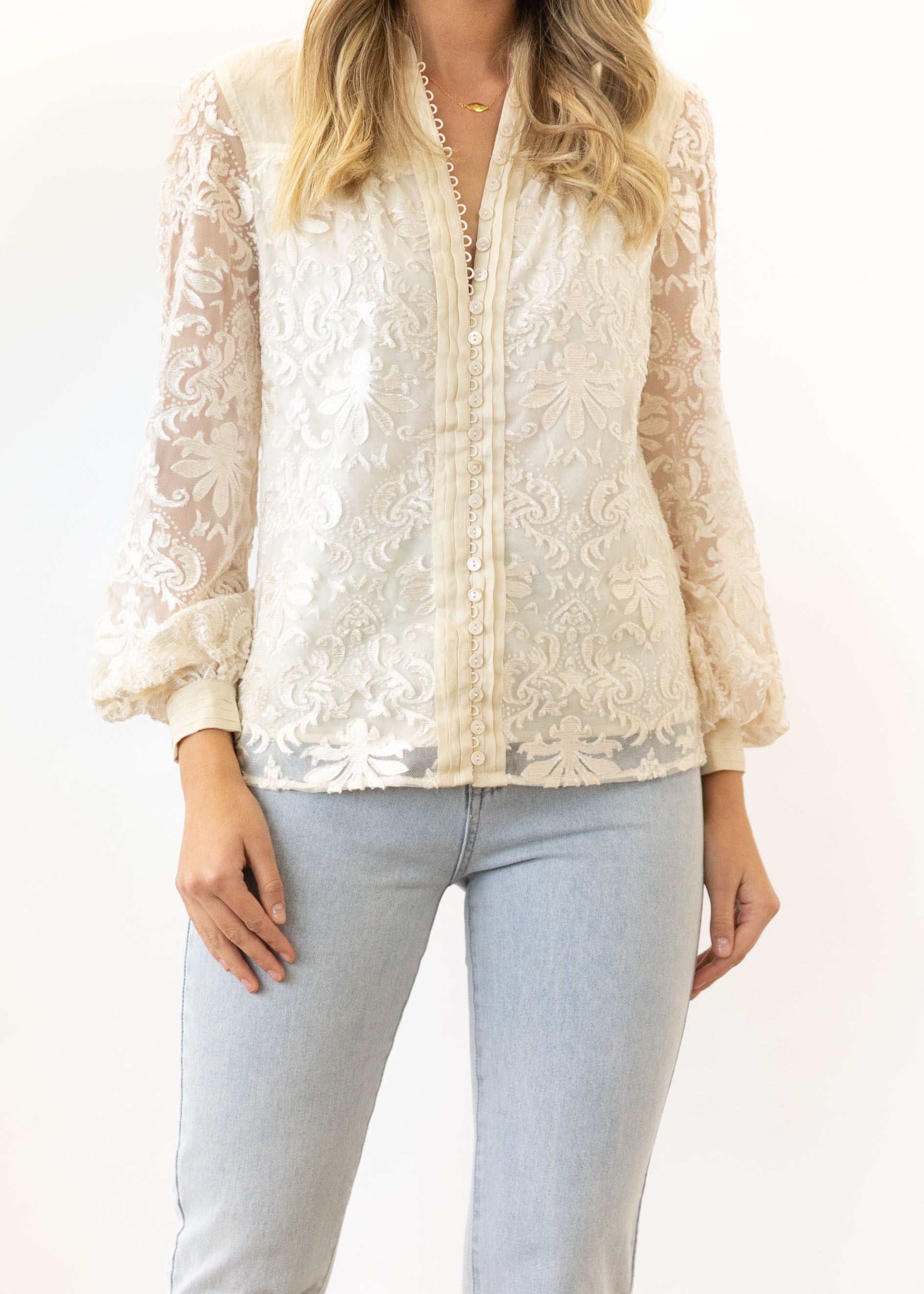 Verena Lace Blouse - Champagne