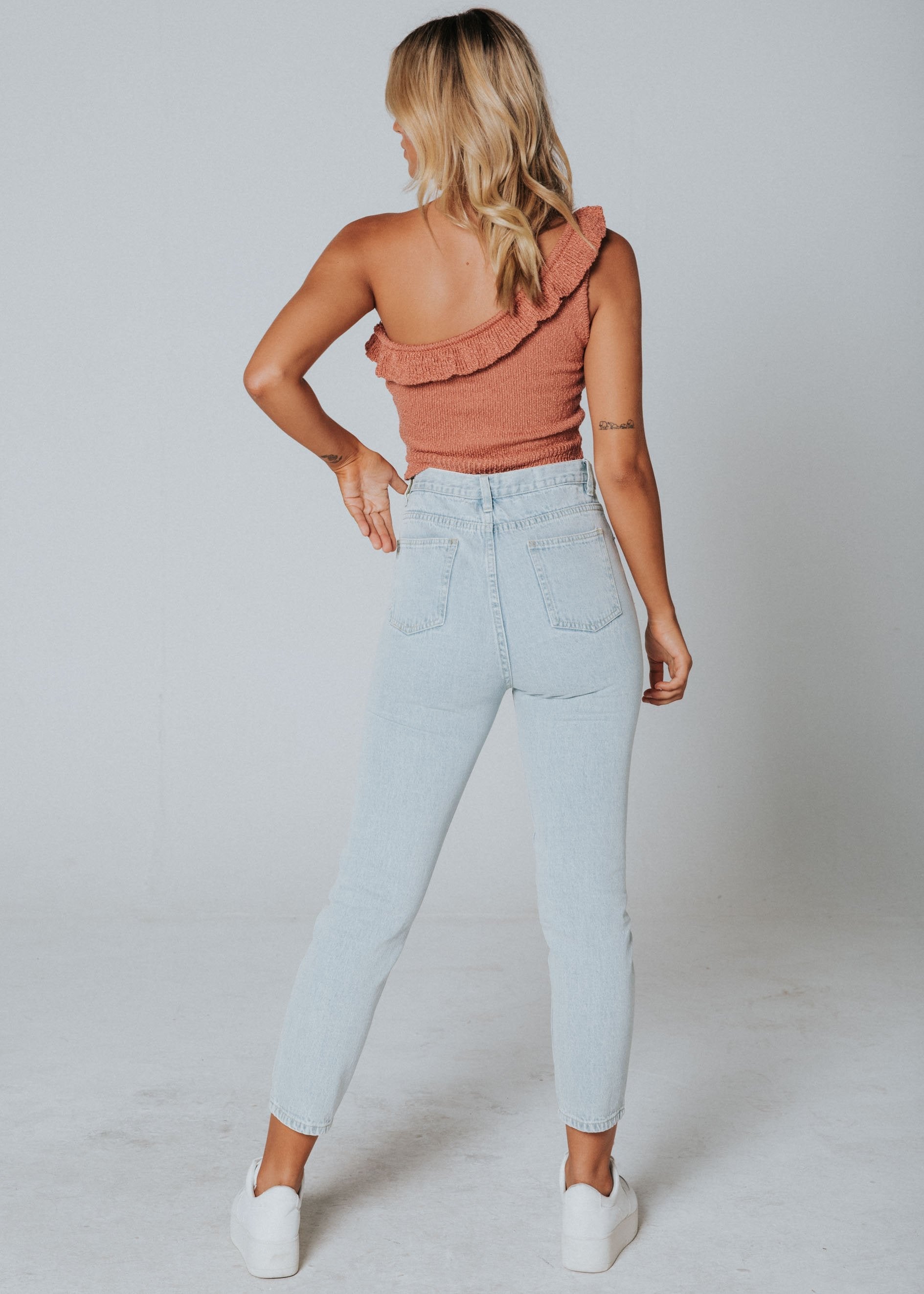 Nelly One Shoulder Crop - Rust
