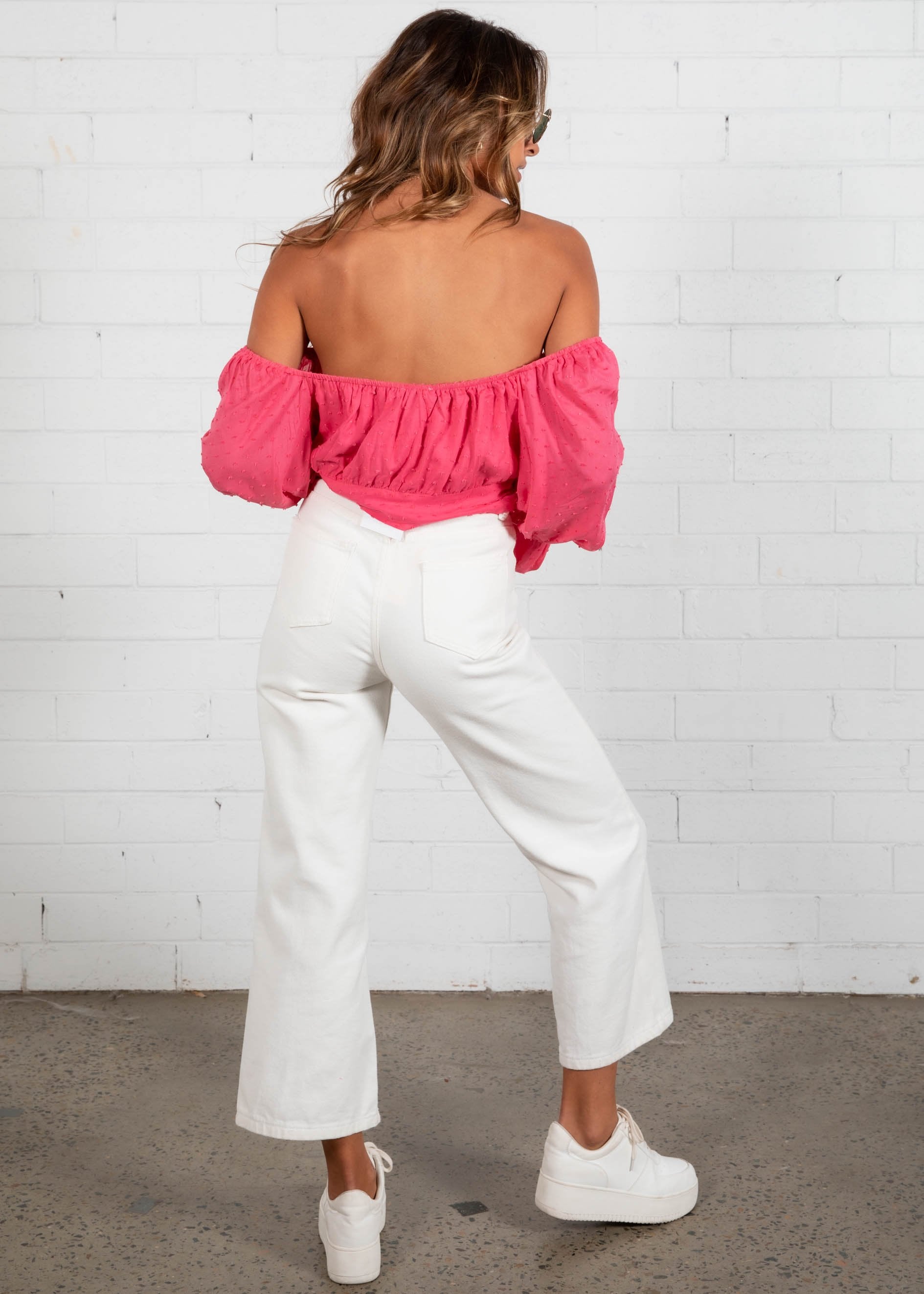 Belle Cropped Blouse - Pink