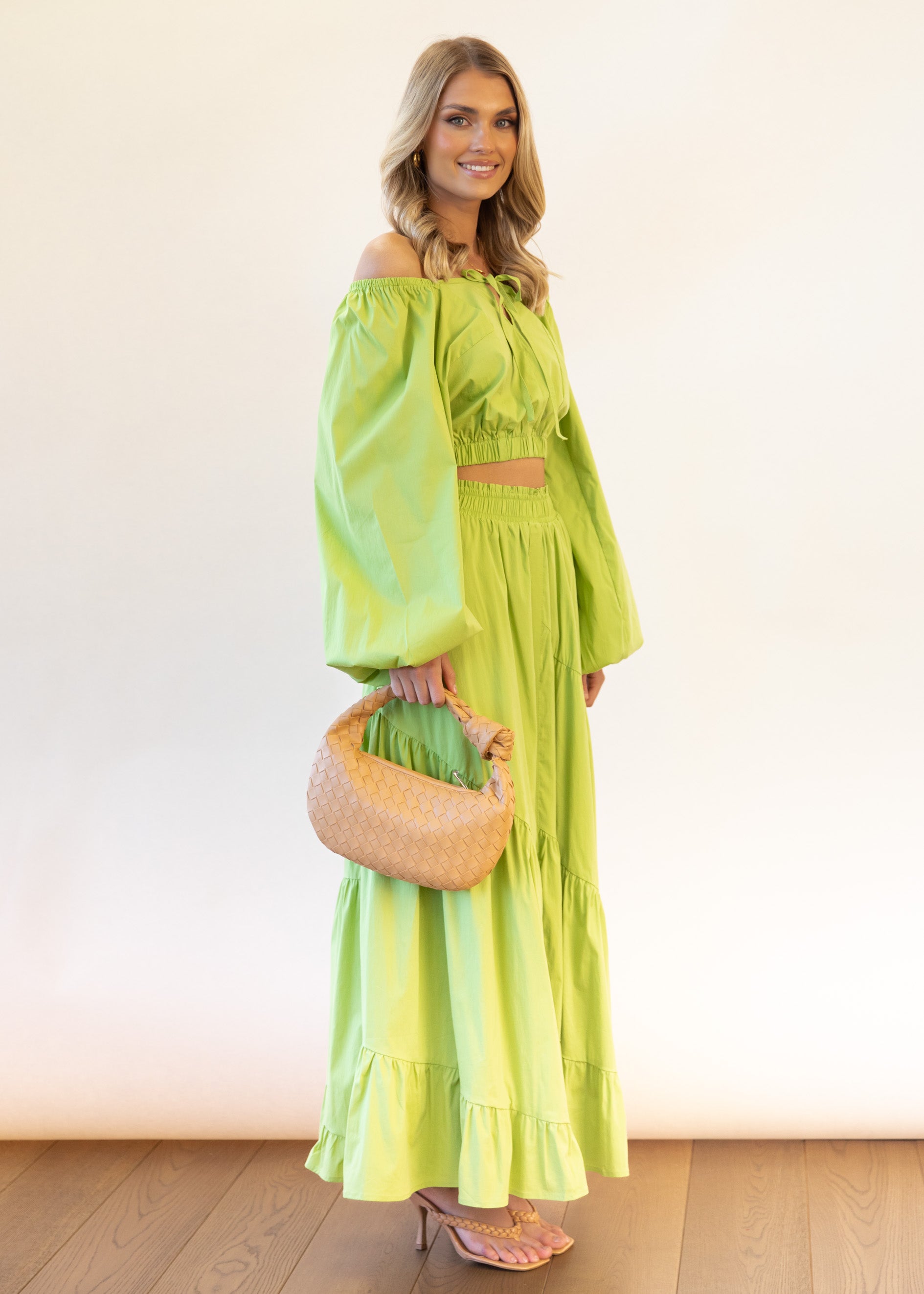 Gillia Midi Skirt - Lime