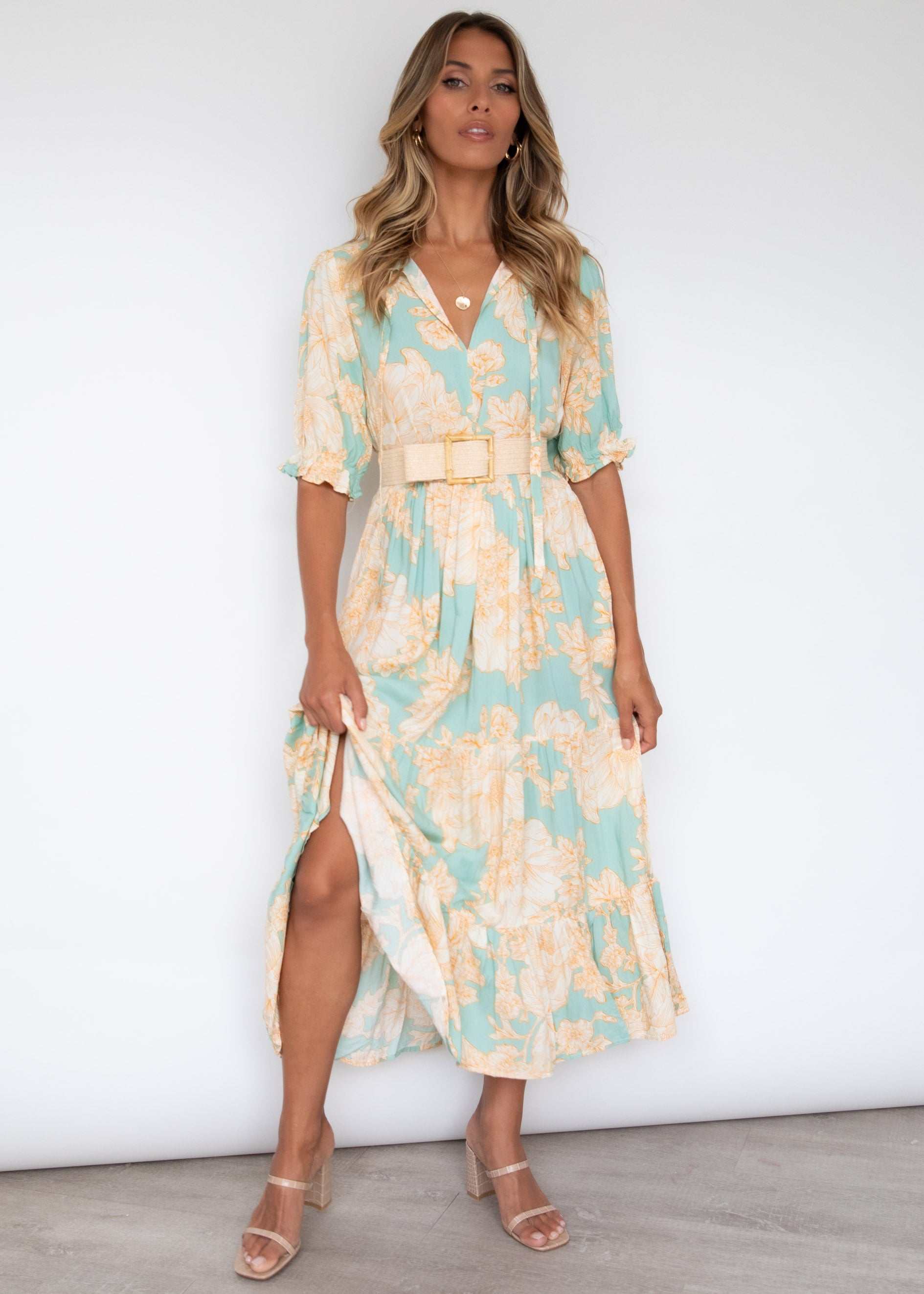 Prisma Maxi Dress - Blue Jade