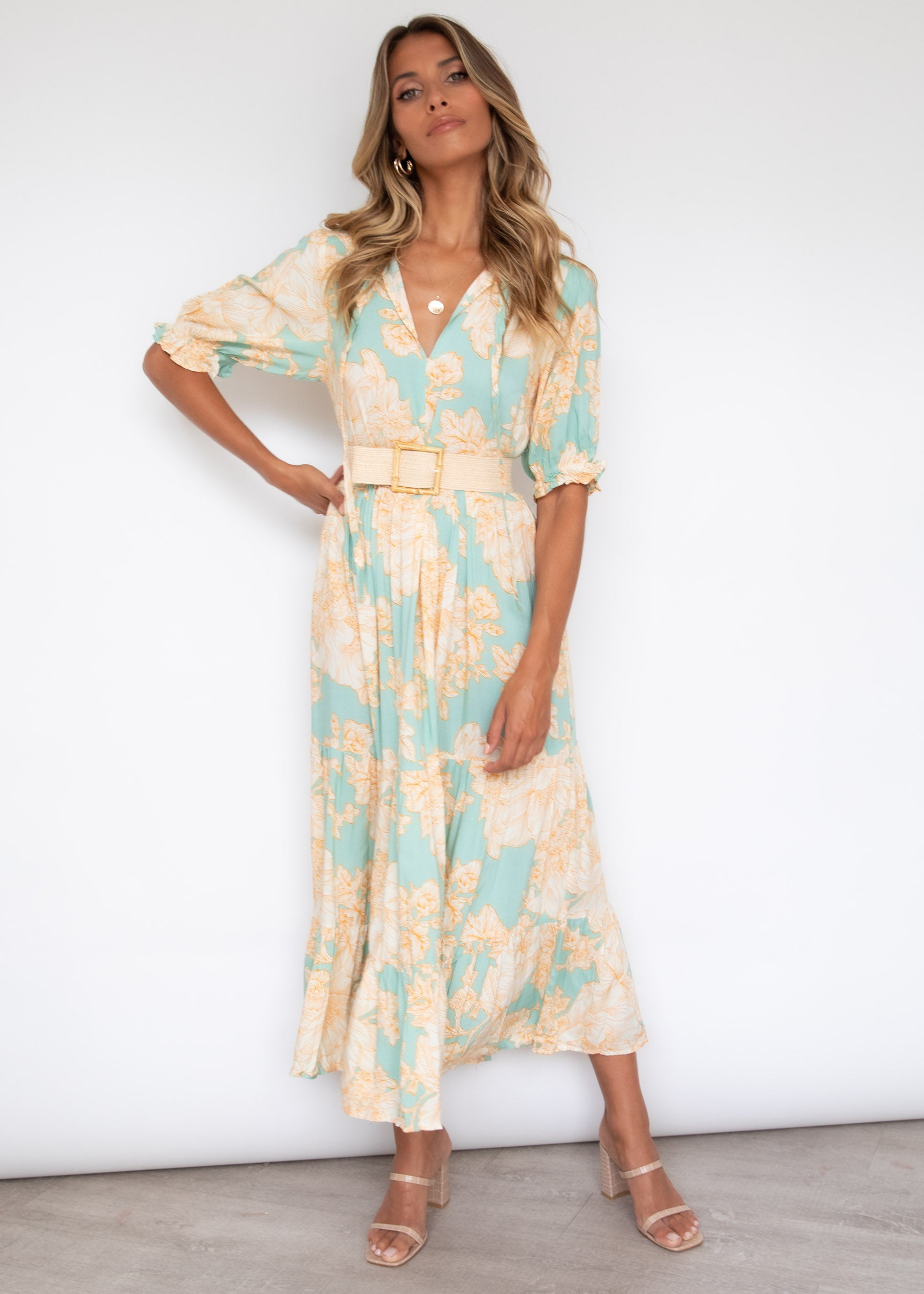 Prisma Maxi Dress - Blue Jade