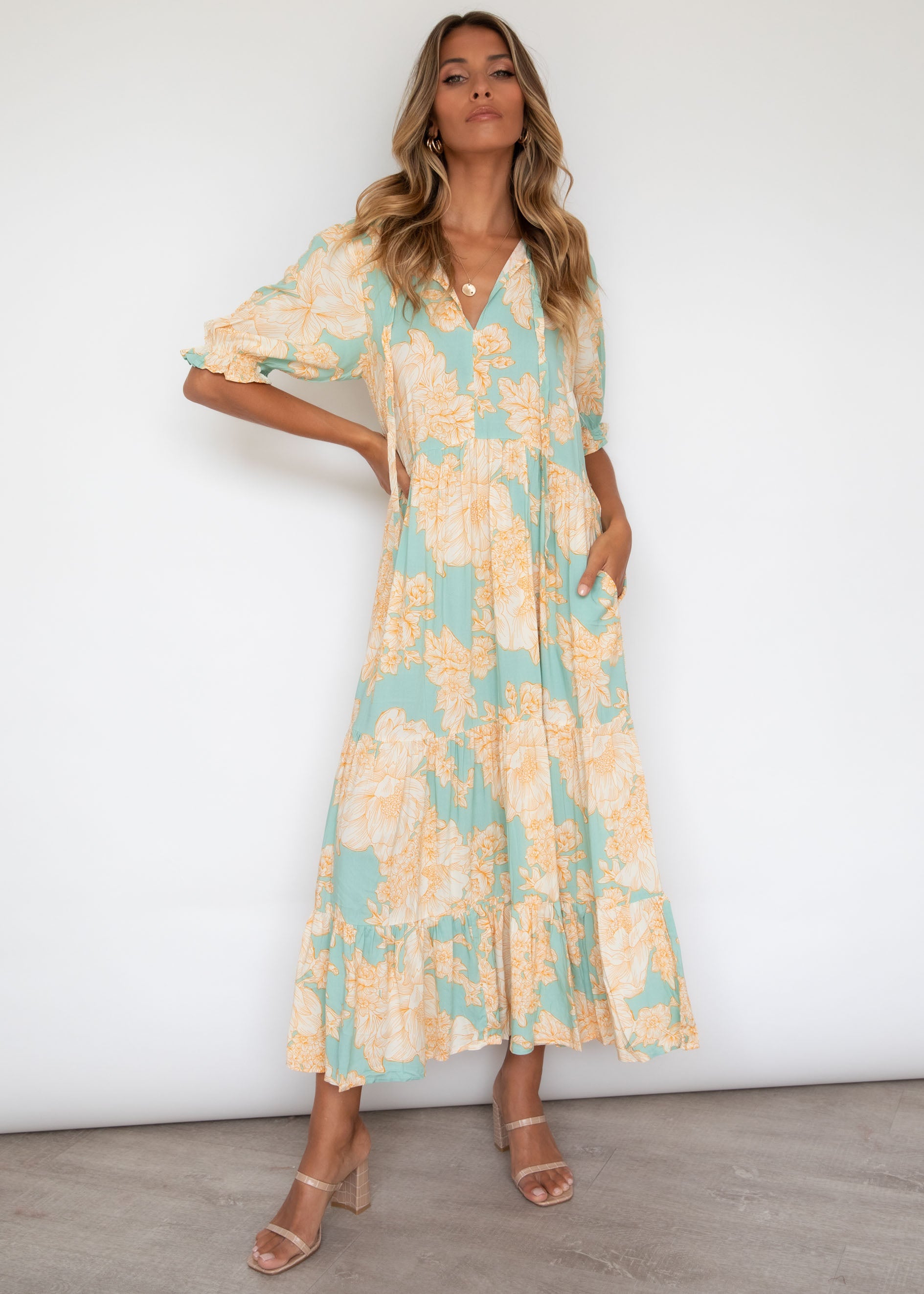 Prisma Maxi Dress - Blue Jade