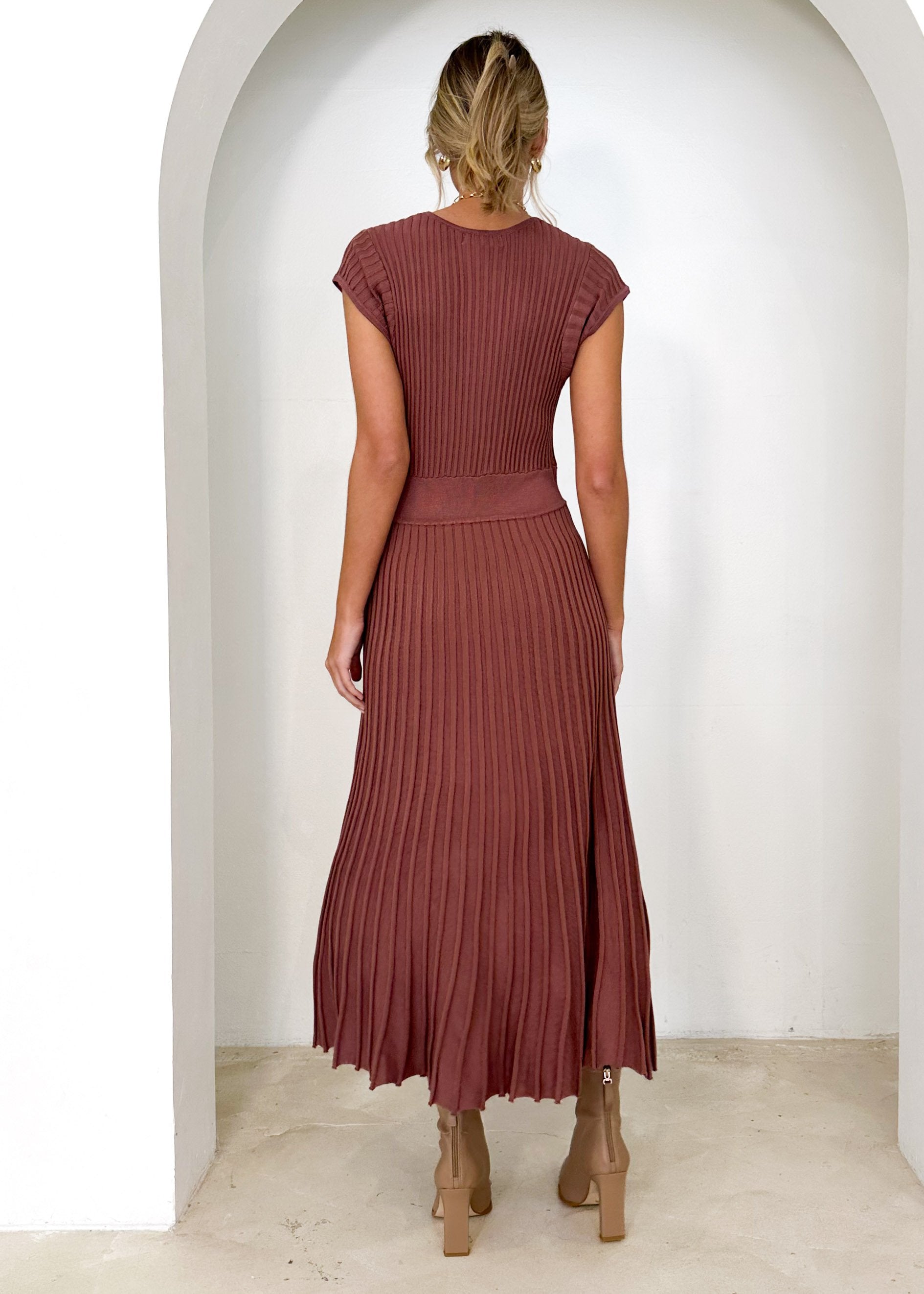 Zevah Knit Midi Dress - Rosewood