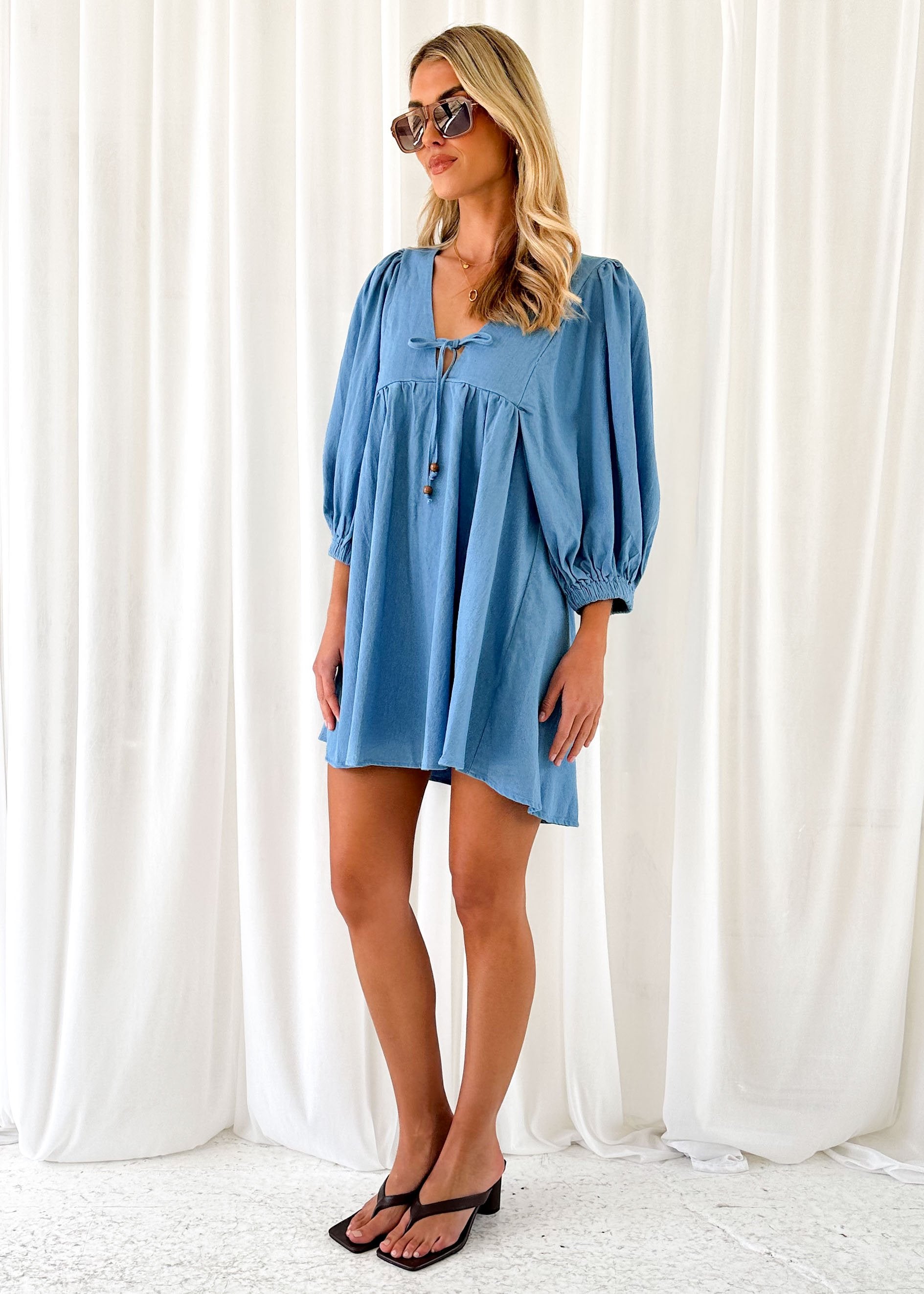 Keeran Denim Dress - Light Blue