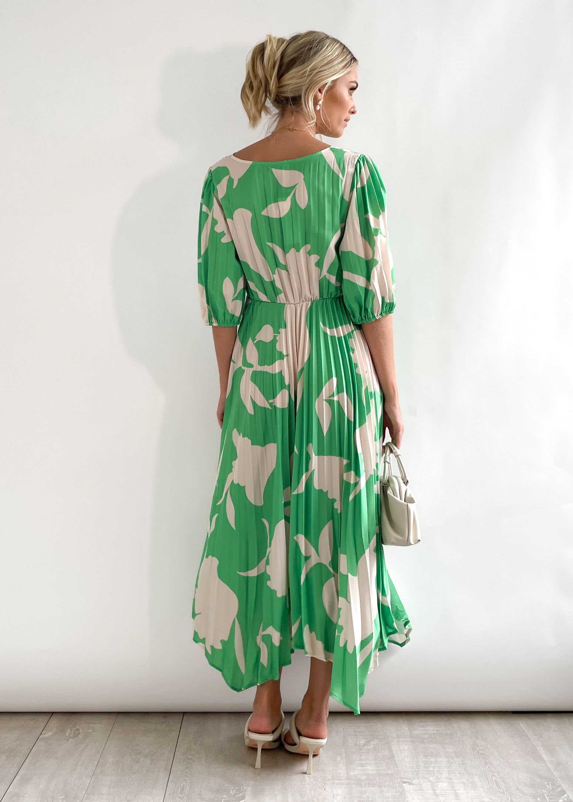 Kiah Midi Dress - Green Leaf