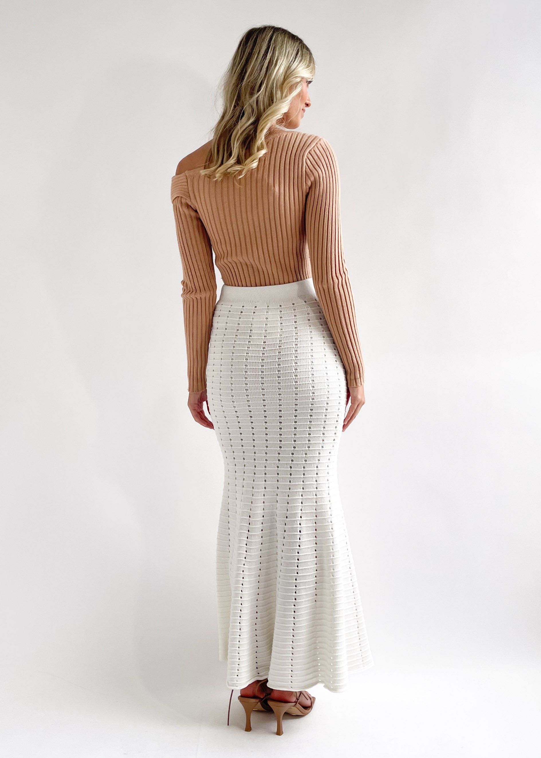Leila Knit Maxi Skirt - Off White