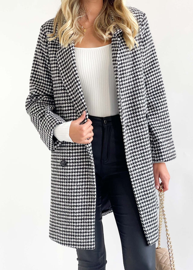 Leyla Coat - Houndstooth