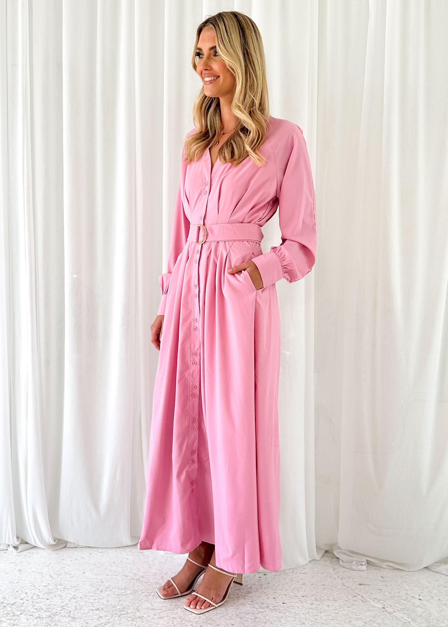 Cello Midi Dress - Pink