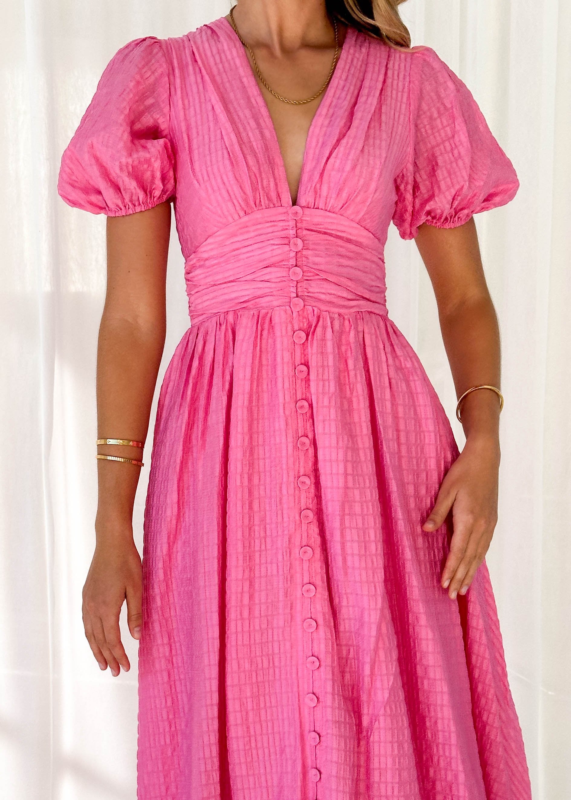Dunning Midi Dress - Hot Pink
