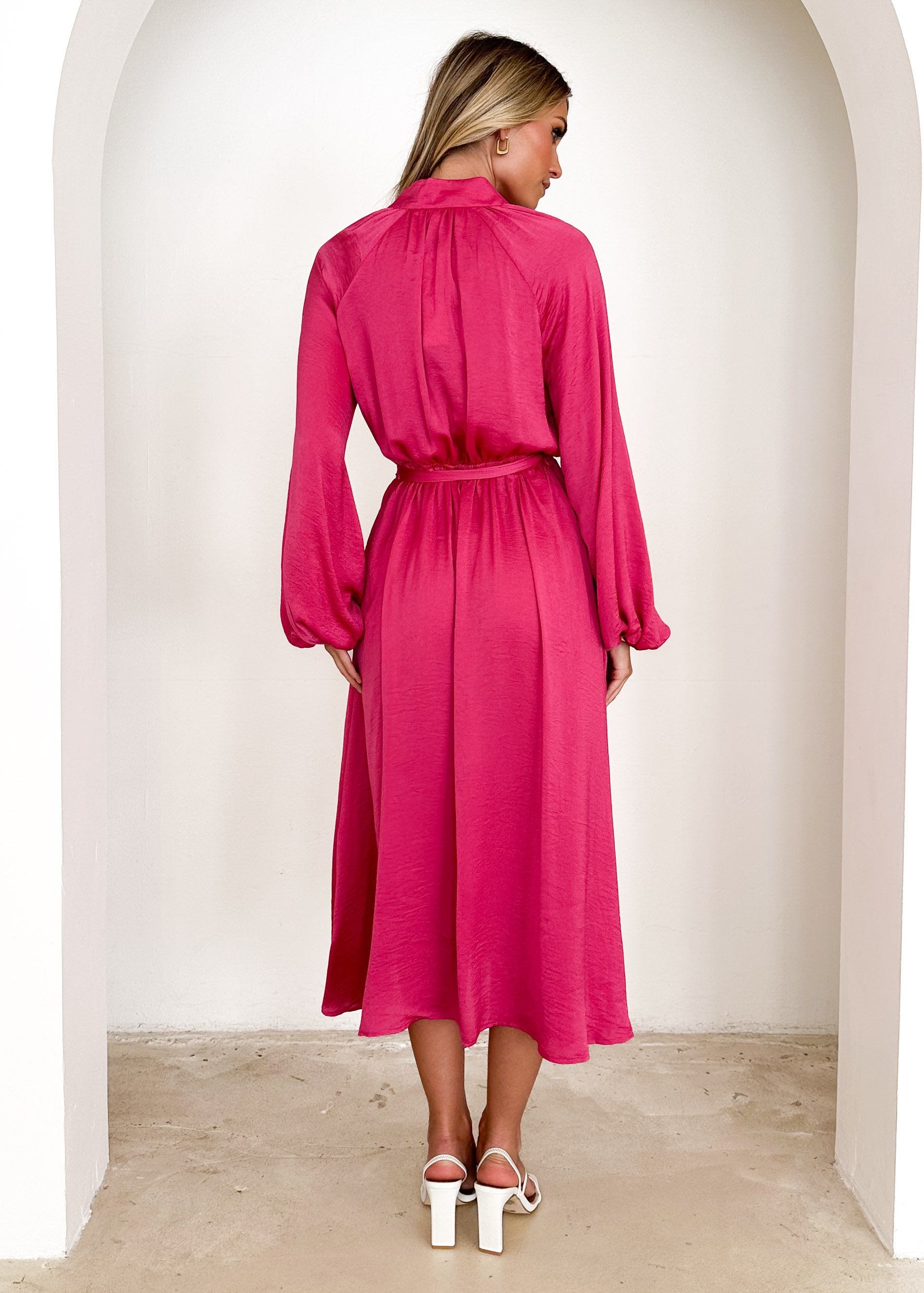 Follina Midi Dress - Magenta