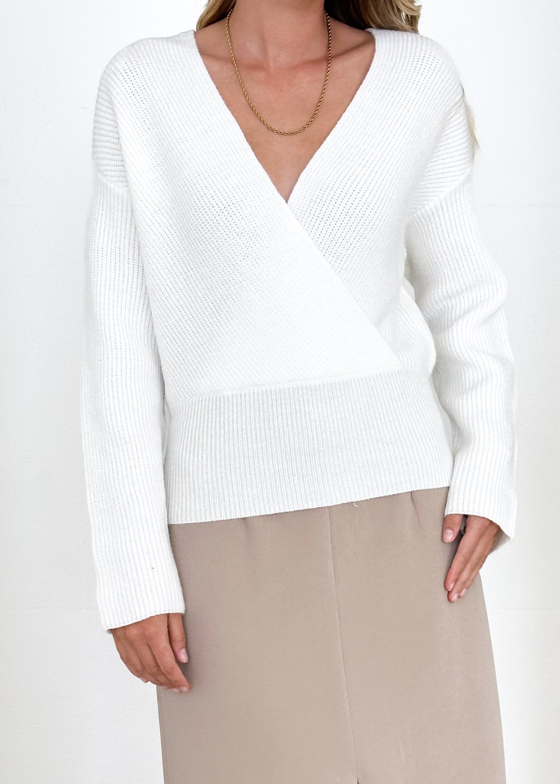 Cattriena Cropped Sweater - Off White