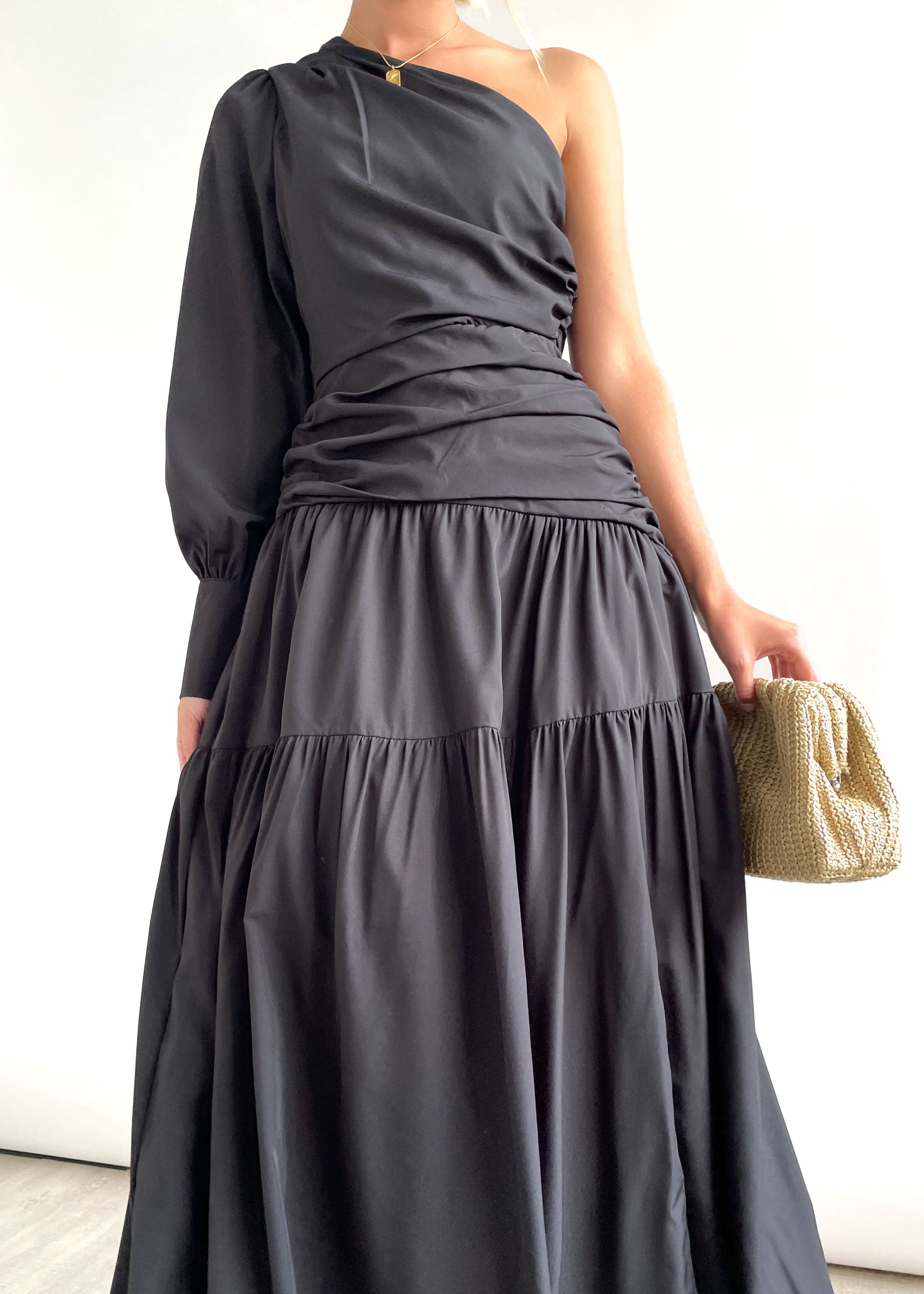 Brynnie One Shoulder Maxi Dress - Black