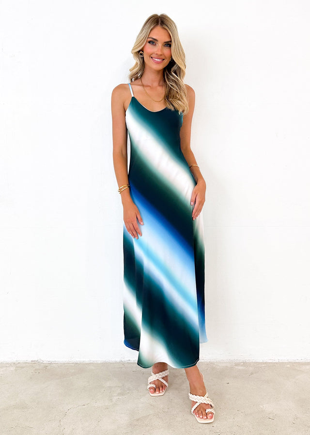Ayloria Maxi Dress - Blue Tie Dye Gingham & Heels Ayloria Maxi Dress - Blue Tie Dye Gingham & Heels