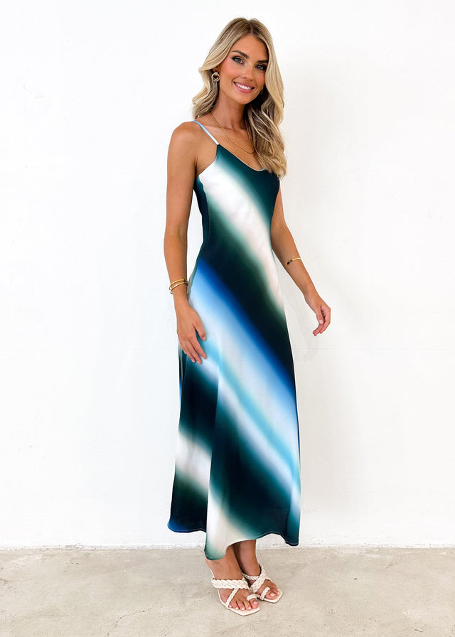 Ayloria Maxi Dress - Blue Tie Dye Gingham & Heels Ayloria Maxi Dress - Blue Tie Dye Gingham & Heels