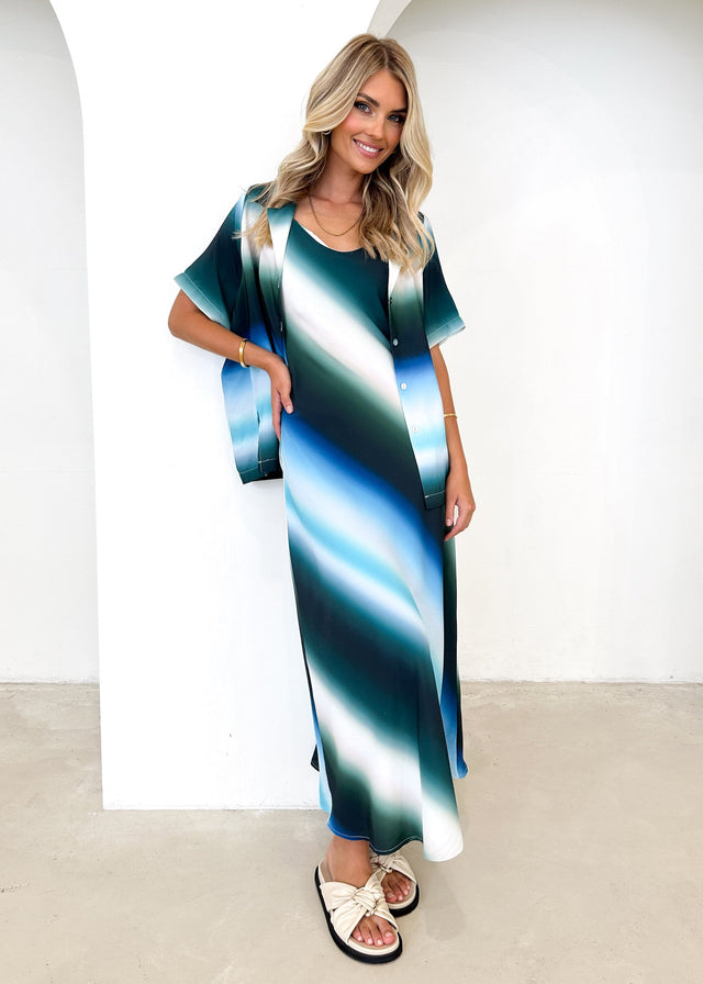 Ayloria Maxi Dress - Blue Tie Dye Gingham & Heels Ayloria Maxi Dress - Blue Tie Dye Gingham & Heels