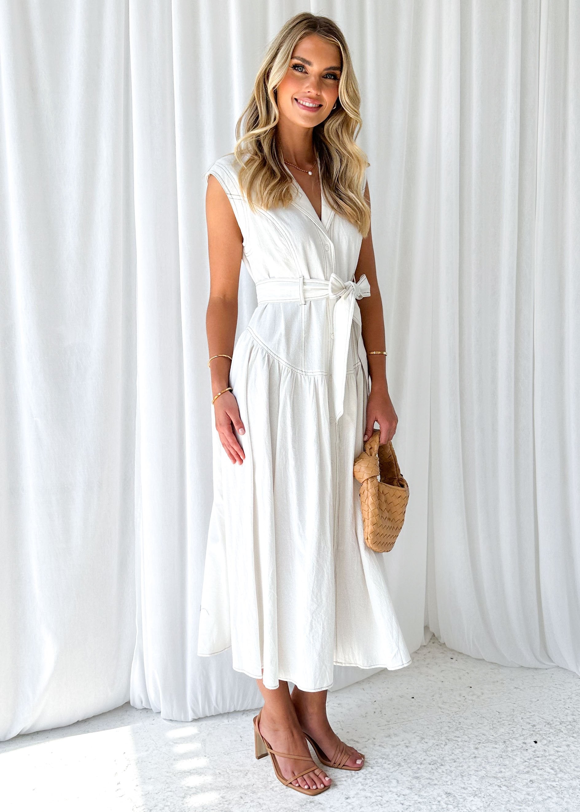Tiarne Midi Dress - Off White