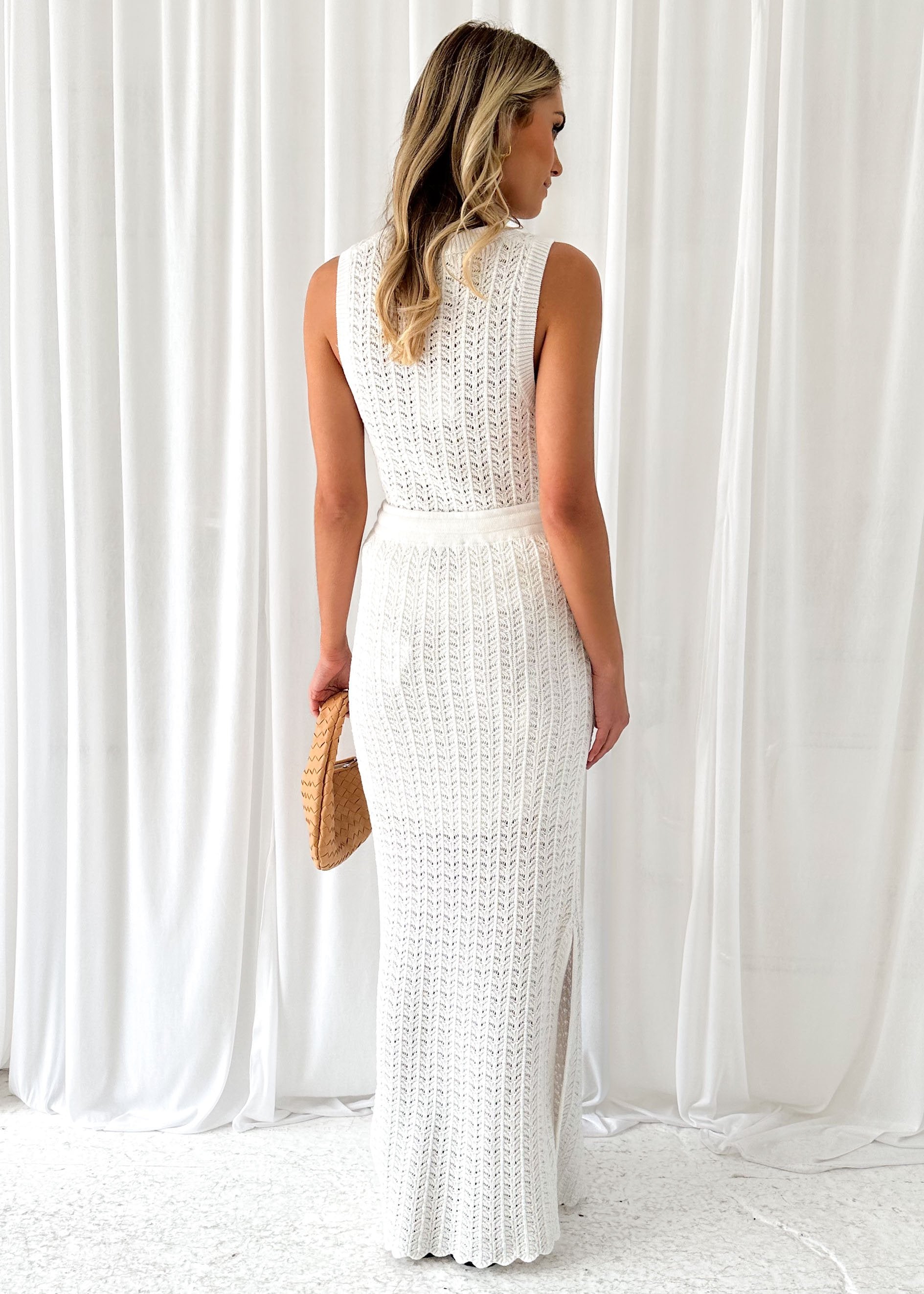 Keonie Knit Maxi Skirt - Off White