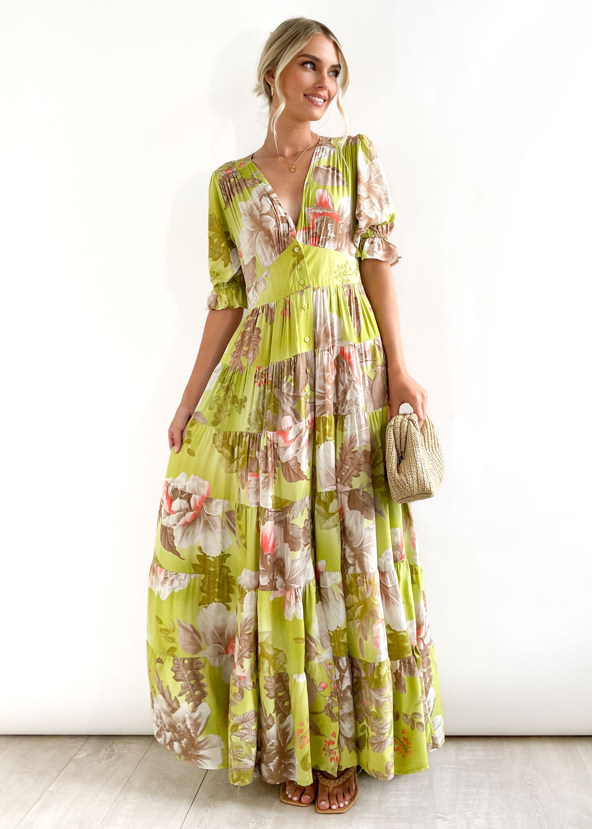 Annabel Maxi Dress - Mistletoe Olive