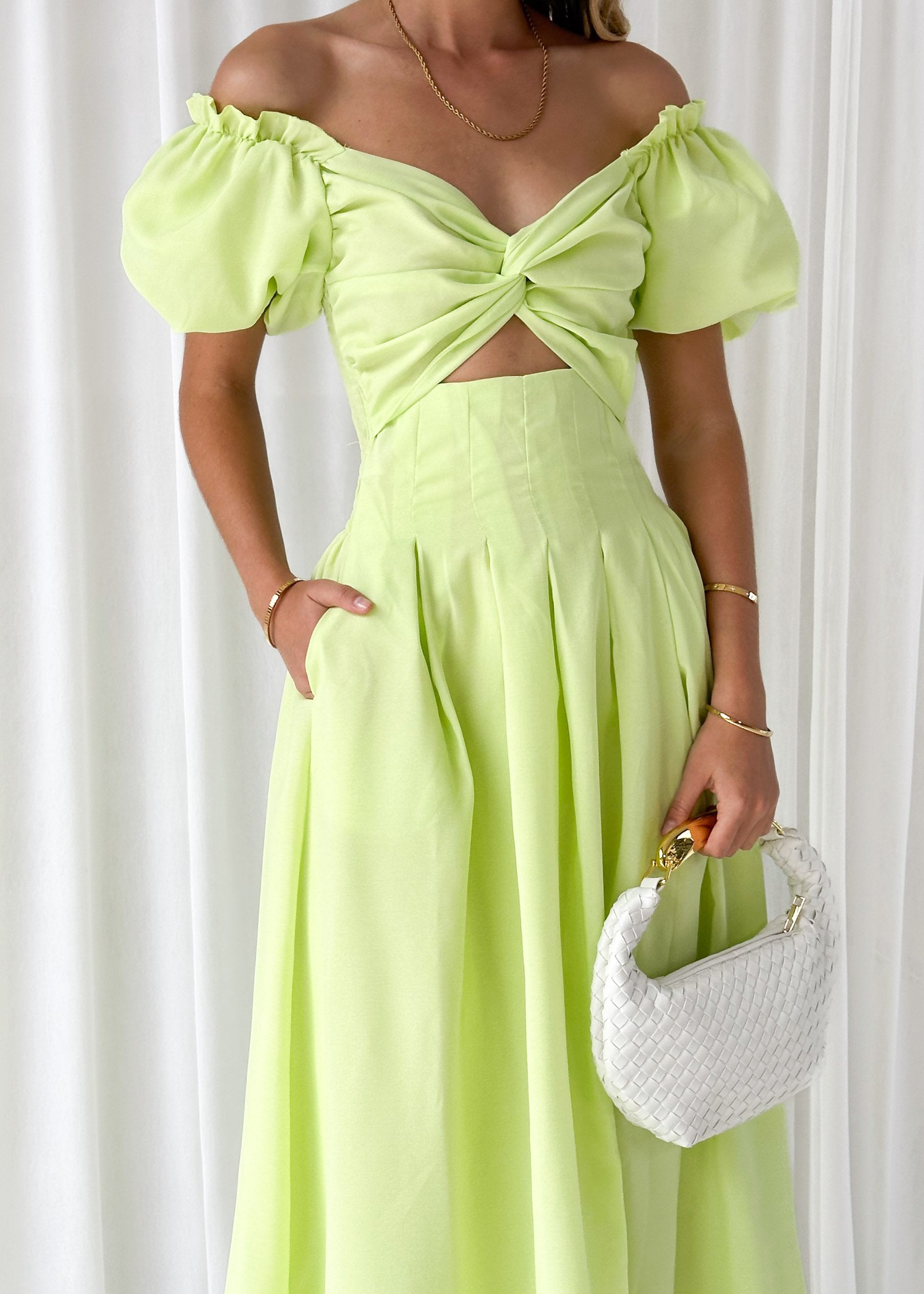 Davona Midi Dress - Lime