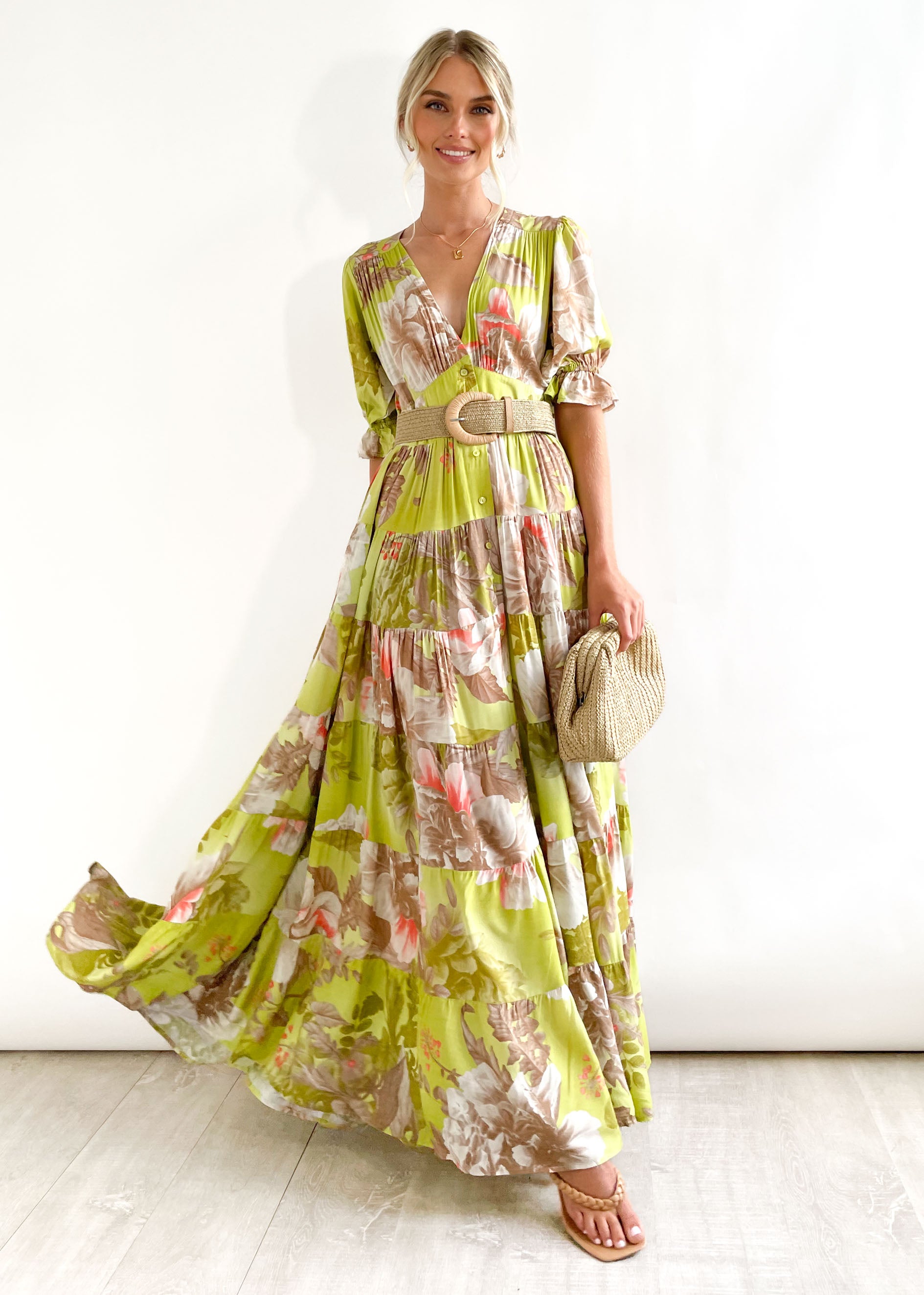 Annabel Maxi Dress - Mistletoe Olive