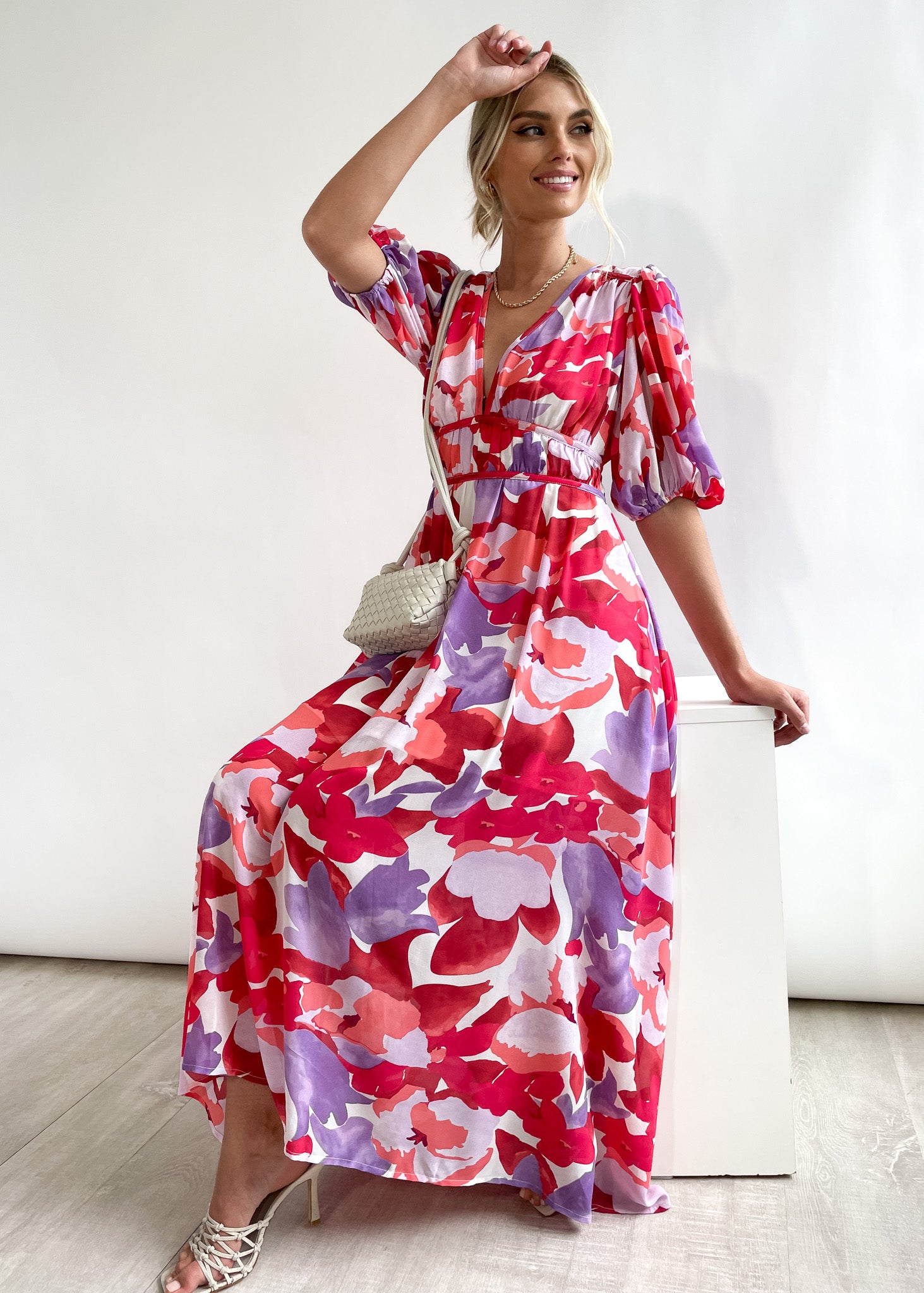 Zanette Midi Dress - Ruby Floral