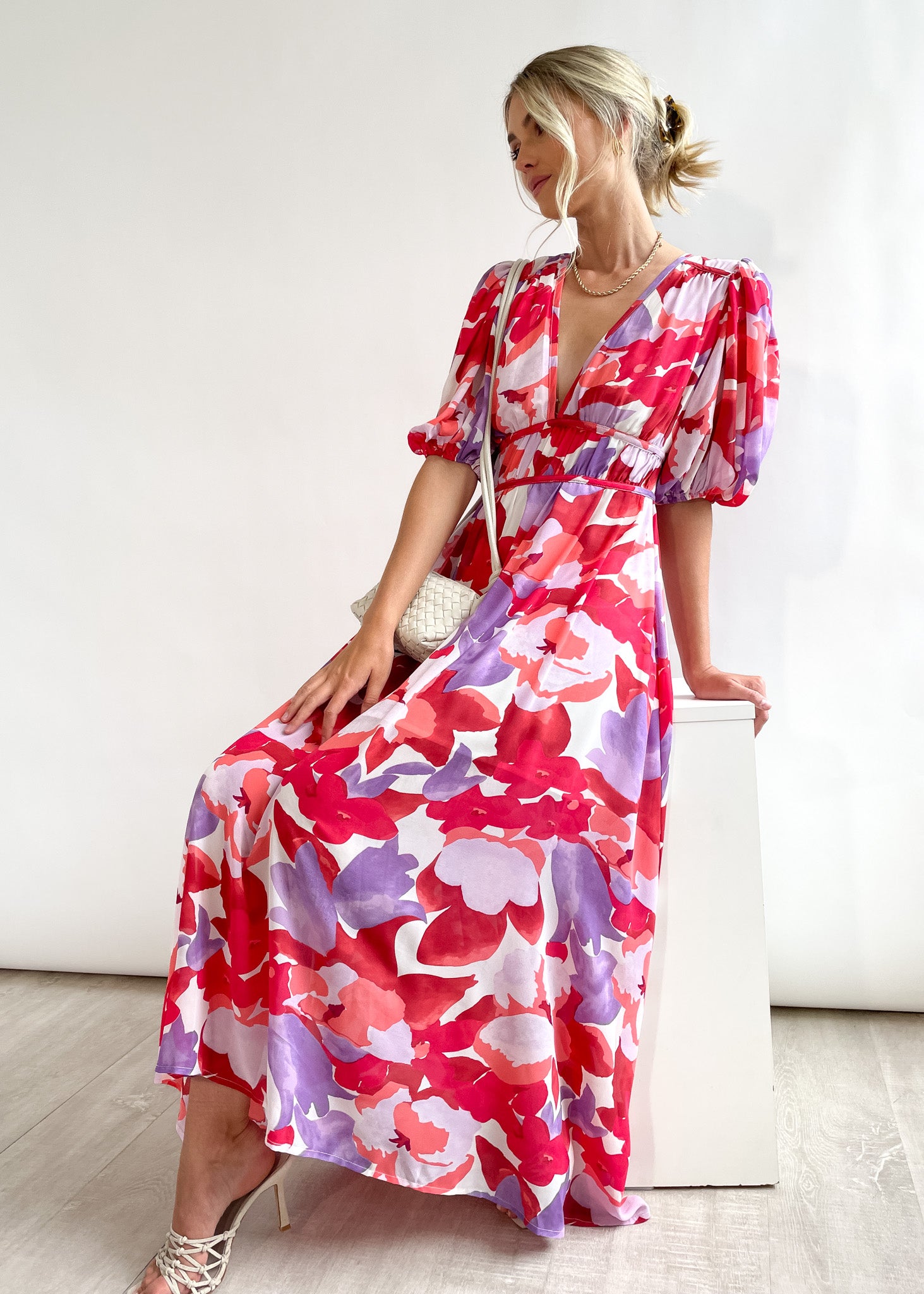 Zanette Midi Dress - Ruby Floral
