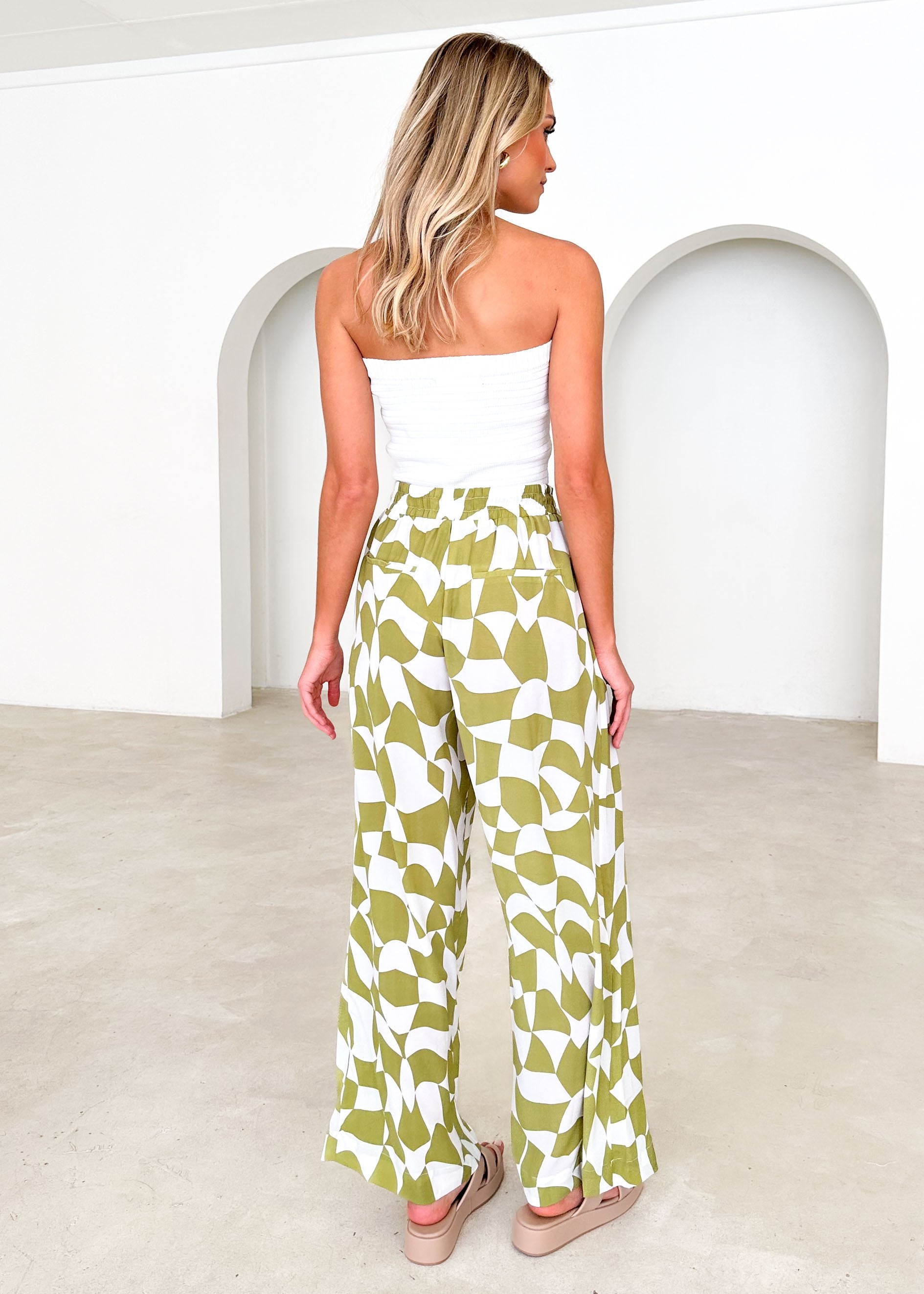 Antonella Pants - Lime Abstract